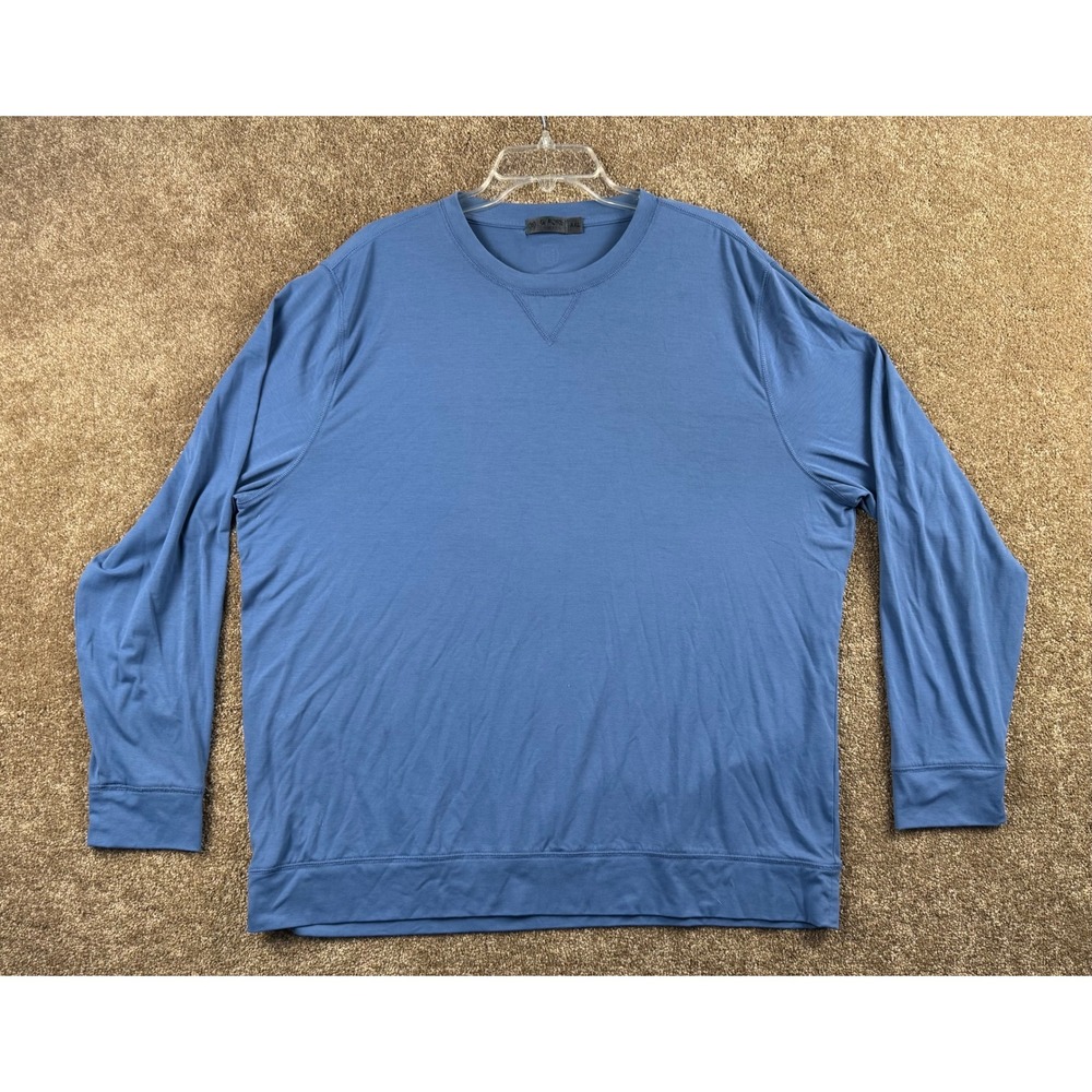 G/FORE Mens XXL Blue Long Sleeve Crewneck Pullover Golf Top Tonal Logo